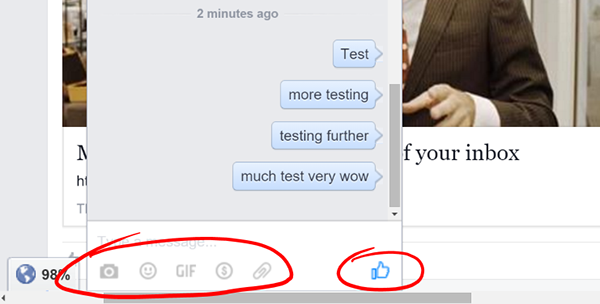 Facebook, mesaj pencereleri için GIF ve eklenti butonlarını test ediyor