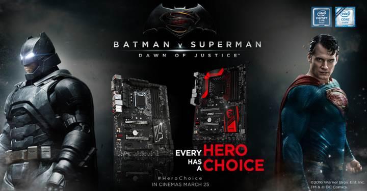 MSI ürünlerine Batman v Superman damgası