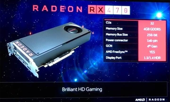 Radeon RX 470, 8GB GDDR5 bellek seçeneğine sahip