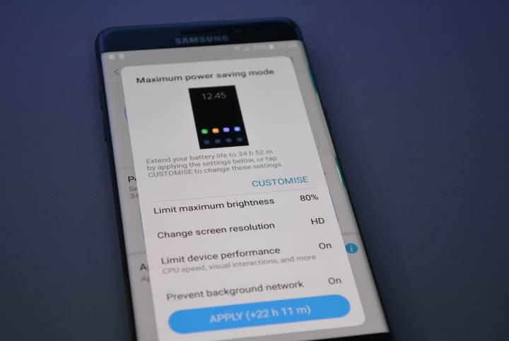 Samsung Galaxy Note 7 güç tasarruf modu, ekran çözünürlüğünü düşürüyor