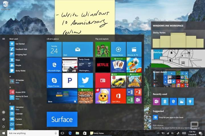Windows 10 yıldönümü güncellemesi başladı