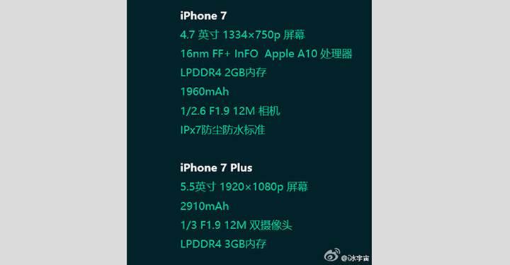 iPhone 7 ve iPhone 7 Plus’ın teknik özellikleri sızdırıldı
