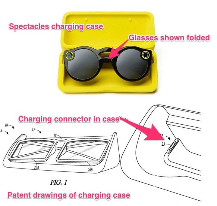 Spectacles gözlüğünün patentli bir şarj sistemi var