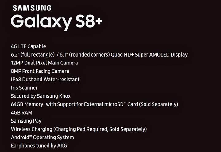 Teknik özellikleri belli olan Galaxy S8+ 6.2 inç devasa ekrana sahip olacak