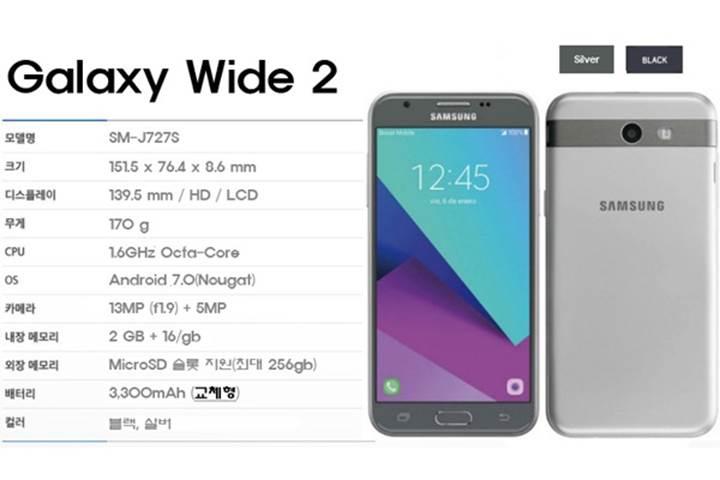 Samsung Galaxy Wide 2 (Galaxy J7 2017?) duyuruldu