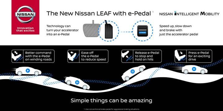 2018 Nissan LEAF tek pedalla sürüş deneyimi sunacak