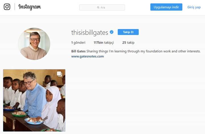 Microsoft'un kurucusu Bill Gates de Instagram'a katıldı