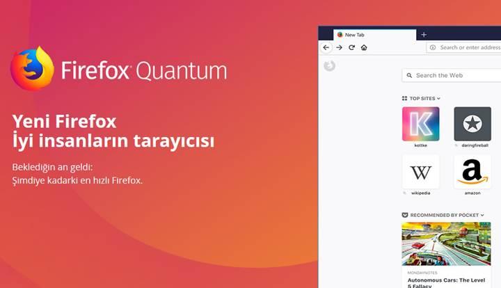 Şimdiye kadarki en hızlı Firefox yayınlandı: Firefox 57 Quantum