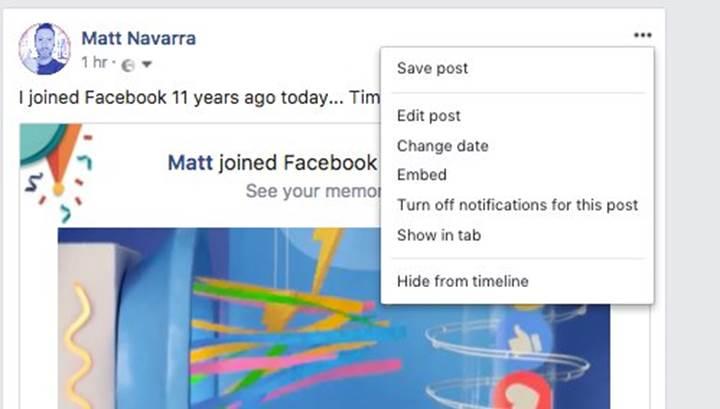 Facebook, web sürümünden 'gönderileri silme' özelliğini kaldırıyor mu?