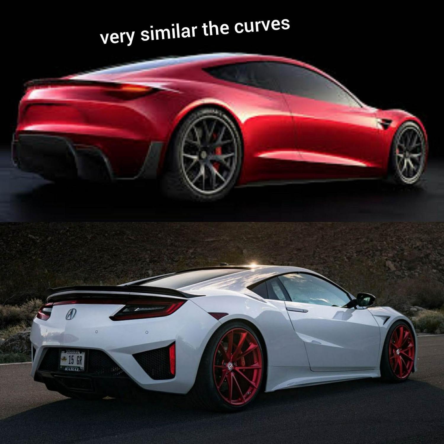 Tesla Roadster'ın tasarımı Honda NSX'in kopyası mı?