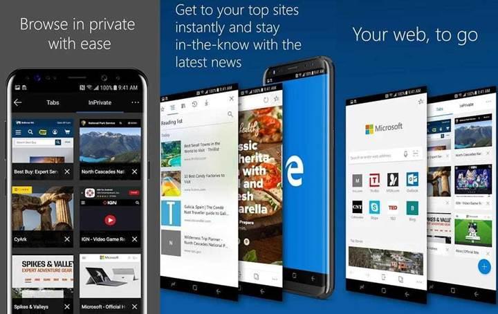 Microsoft Edge'in Android sürümü 1 milyon kez indirildi