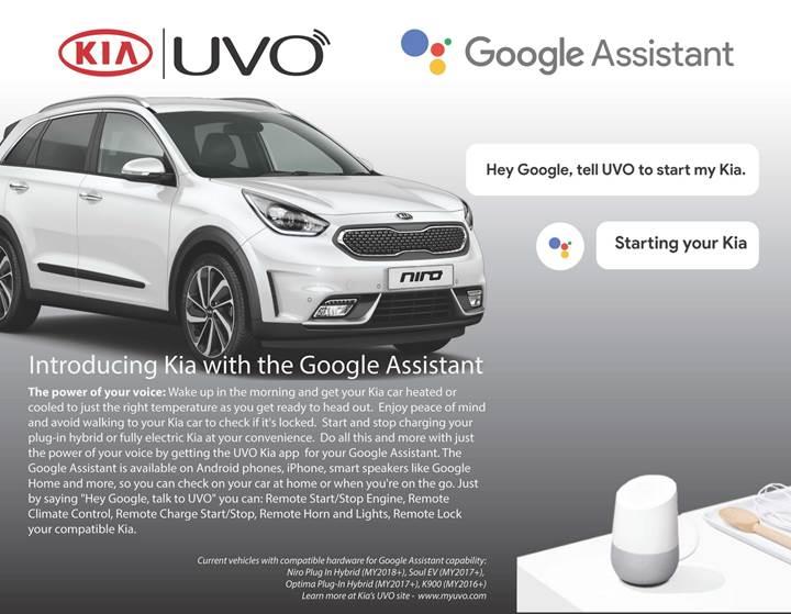 Kia, UVO bilgi-eğlence sistemini Google Assistant ile uyumlu hale getirdi
