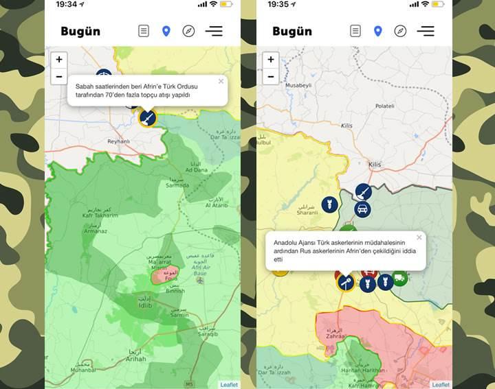 Afrin Operasyonu ile ilgili gelişmeleri askeri operasyon haritasından anlık takip edin