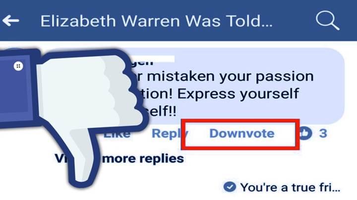 Sosyal dev Facebook downvote butonunu test ediyor