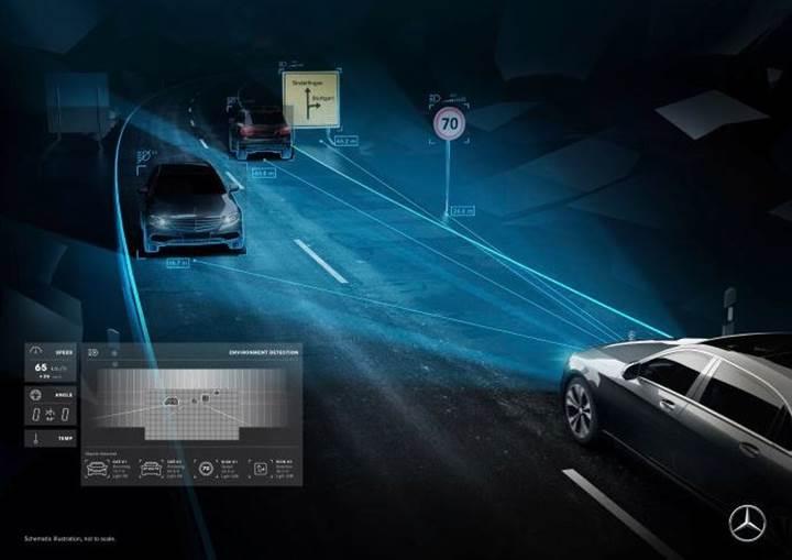 Mercedes, yola uyarı işareti yansıtan far teknolojisini tanıttı