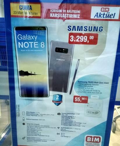 BİM’de bu kez 3299TL’ye Galaxy Note 8 satışı var
