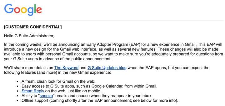 Gmail'in web arayüzü sonunda yeni bir tasarıma kavuşuyor