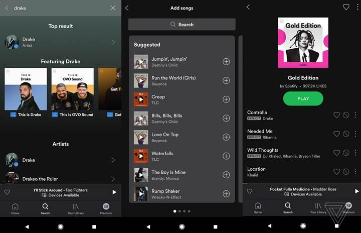 Spotify arayüzünde değişikliğe gidiyor