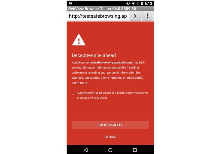 Google güvenli gezinti özelliği Android uygulamalara da geliyor