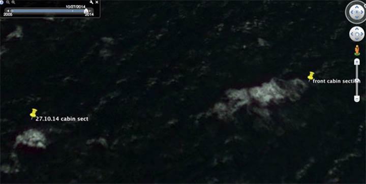 Kayıp Malezya uçağı MH370, Google Earth'de ortaya çıktı