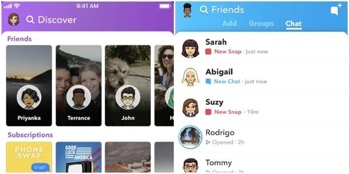 Snapchat inadından vazgeçerek kullanıcıların eleştirdiği arayüzü değiştirdi