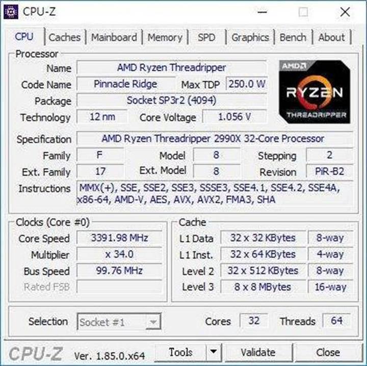 AMD Ryzen Threadripper 2990X benchmark skorları göründü