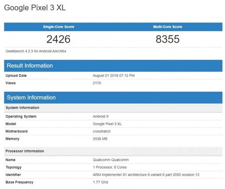 Google Pixel 3 XL performans testinde