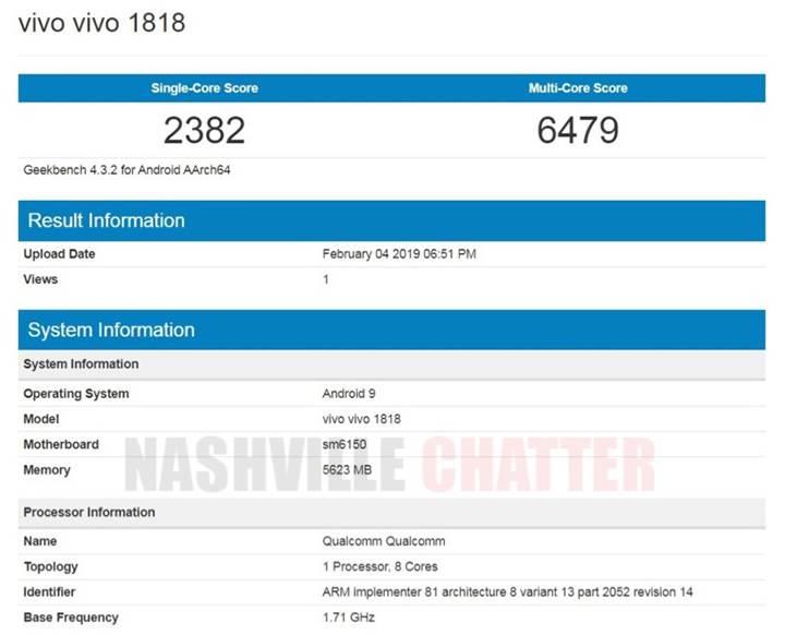 Vivo V15 Pro modelinin Geekbench testi görüldü