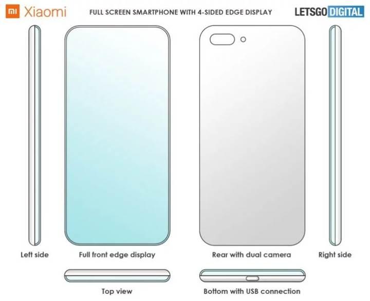 Xiaomi'den dört tarafı kavisli telefon patenti