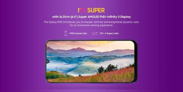 Super AMOLED ekranlı Samsung Galaxy M30 tanıtıldı