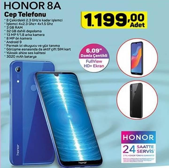 Haftaya A101 marketlerde daha uygun fiyata Honor 8A var