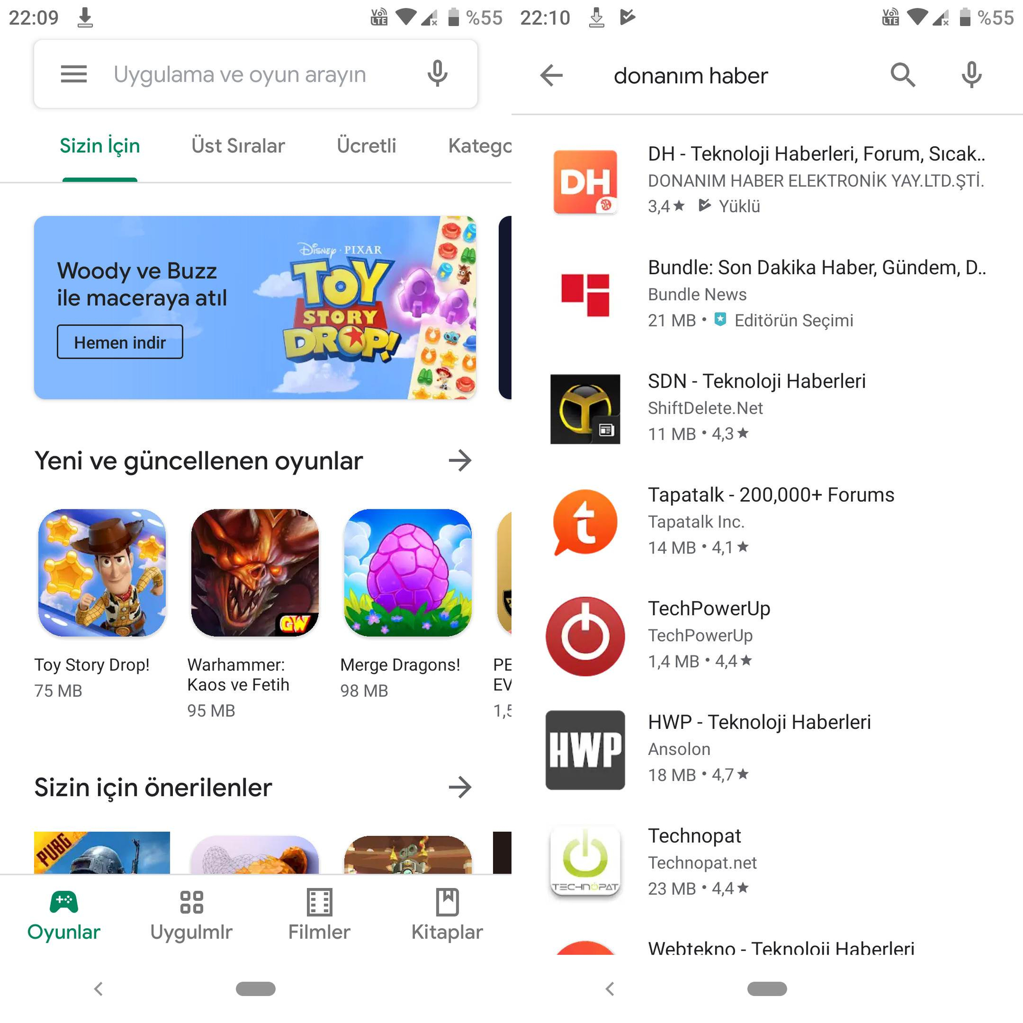 google play store un yeni tasarimi