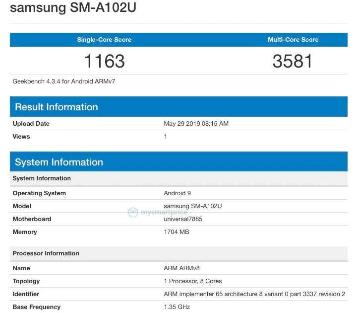 Yakında çıkacak Samsung Galaxy A10e'nin son durağı GeekBench oldu