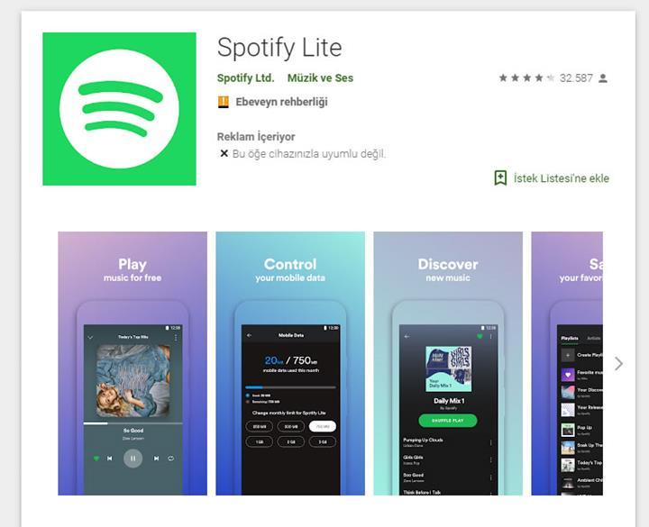 Android için Spotify Lite yayınlandı
