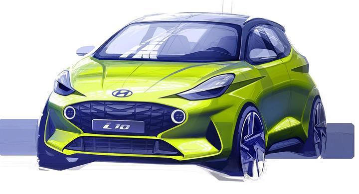 2020 Hyundai i10'un tasarımını gösteren çizim görseli paylaşıldı