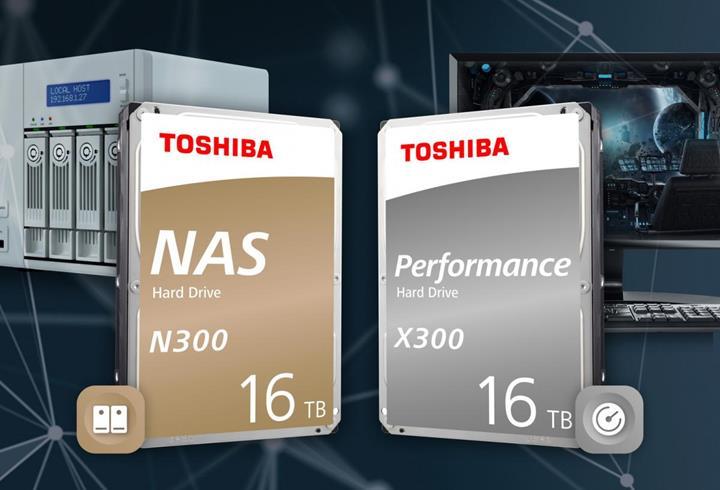 Toshiba N300 ve X300 HDD ailesini 16 TB seçeneğiyle güncelledi