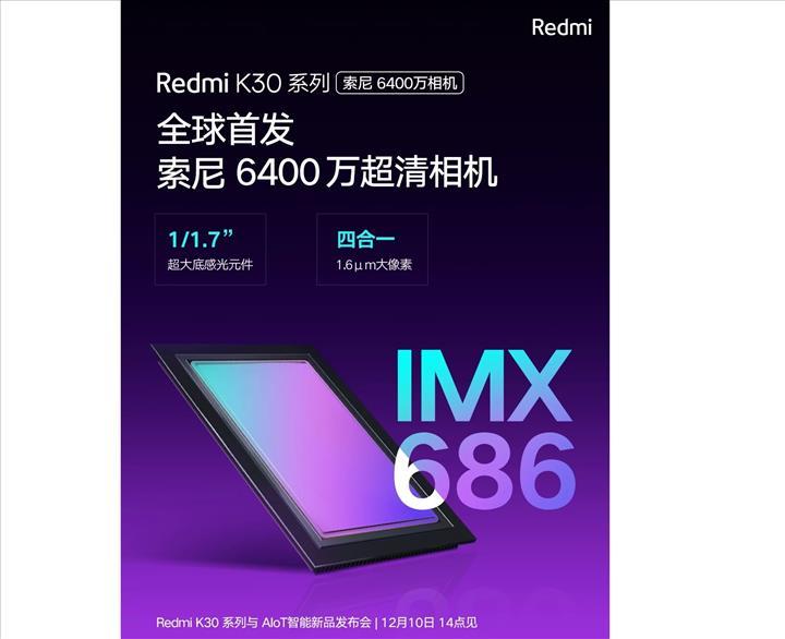 Redmi K30 modeli Sony IMX686 sensörünü kullanan ilk telefon olabilir
