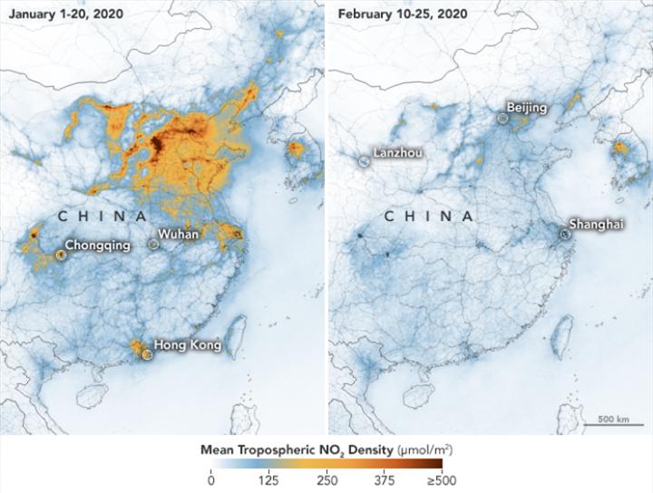 Koronavirüs salgını, Çin’deki hava kirliliği oranının azalmasına neden oldu