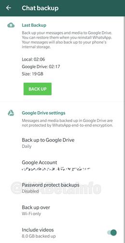 WhatsApp, Google Drive'a yedeklenen sohbetleri şifrelemeye izin verecek