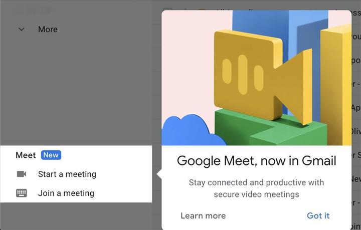 Google Meet ve Gmail artık entegre çalışıyor