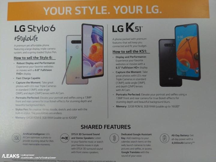 LG Stylo 6'nın tanıtım broşürü ortaya çıktı