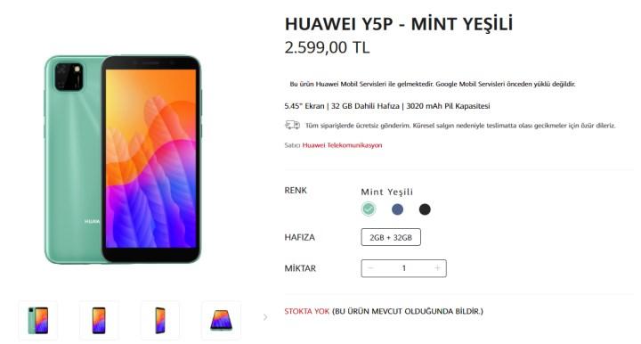Huawei Y5p ve Y6p'nin Türkiye fiyatları belli oldu