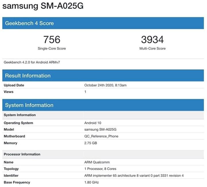 Giriş seviyesi akıllı telefon Samsung Galaxy A02s'in lansmanı yaklaşıyor