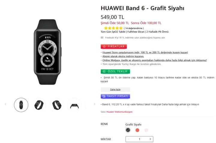 Huawei Band 6 Türkiye’de satışta: İşte özellikleri ve fiyatı