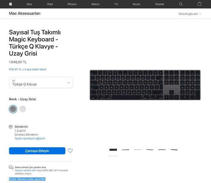 Apple, uzay grisi Mac aksesuarlarının satışını sonlandırıyor