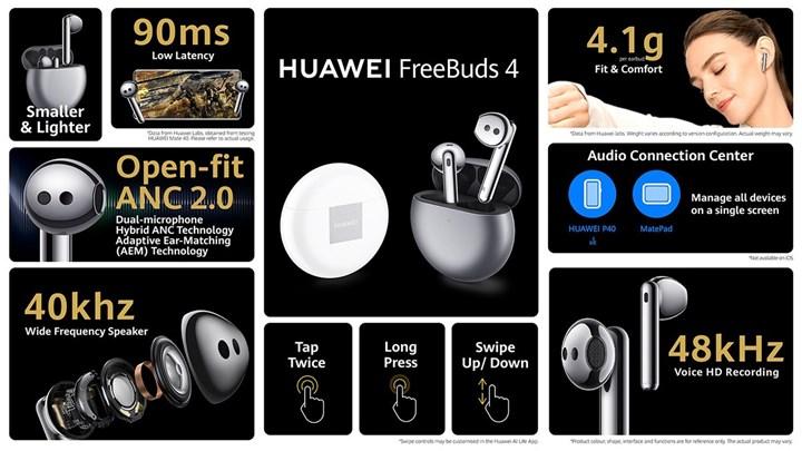 Huawei FreeBuds 4 kulağın yapısına göre gürültü engelliyor