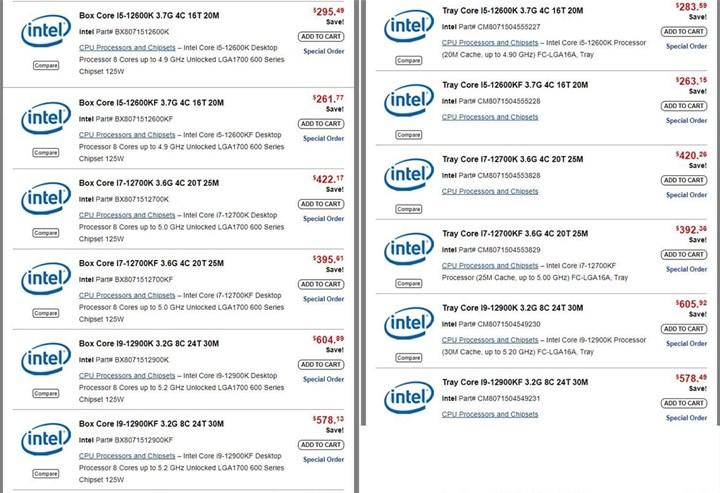 Intel 12.nesil işlemcilerin fiyatları belli oldu