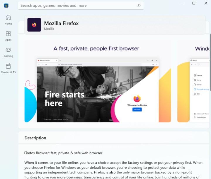Mozilla Firefox artık Microsoft Mağazası'nda yer alıyor