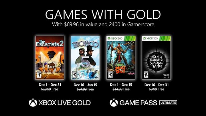 Xbox Live Gold Aralık 2021 takvimi açıklandı