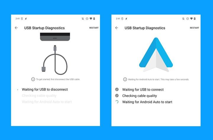 Android Auto uygulaması, USB kablosunu kontrol edebilecek
